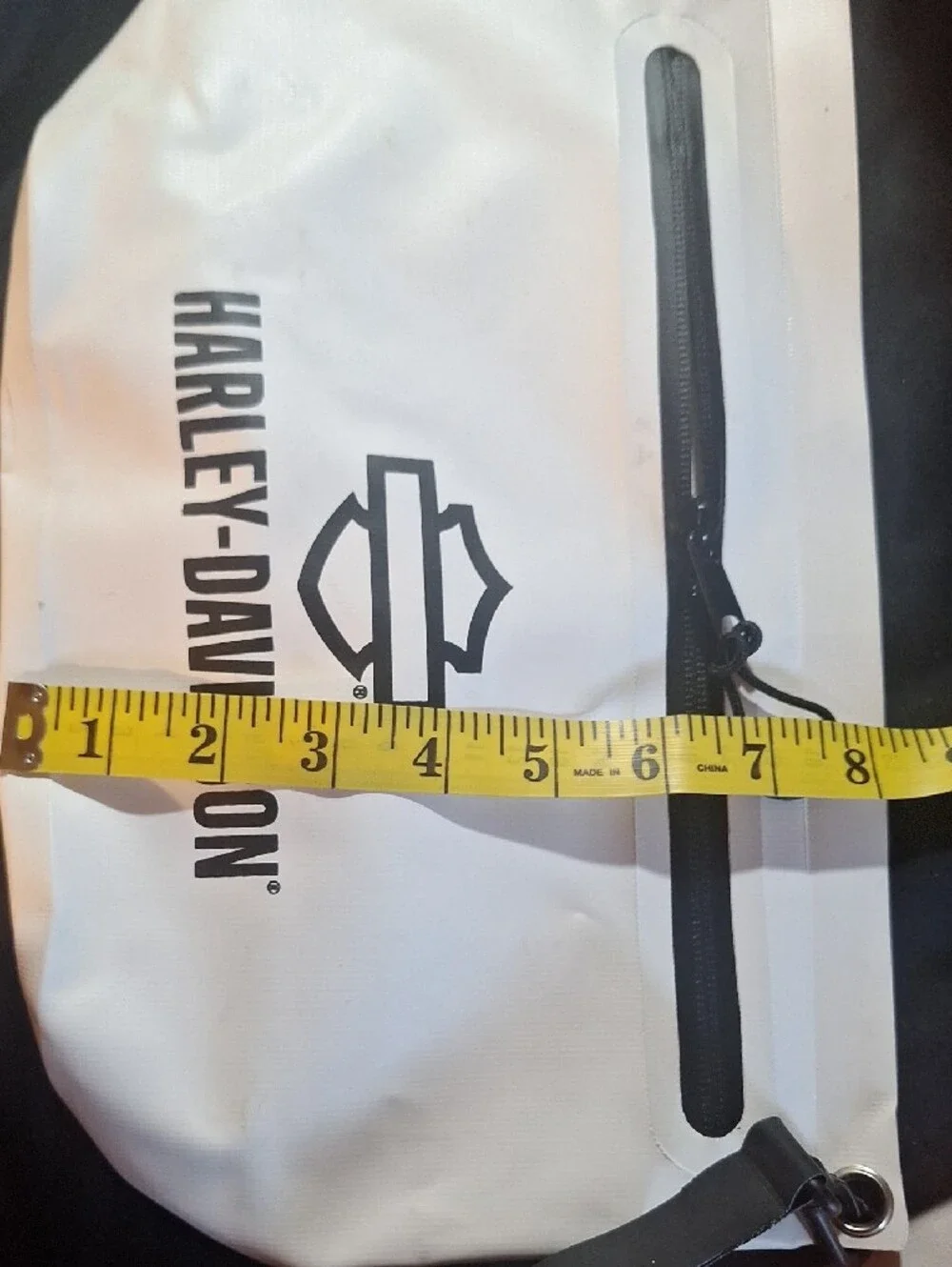 Harley-Davidson White and Black Canvas Bag with Logo